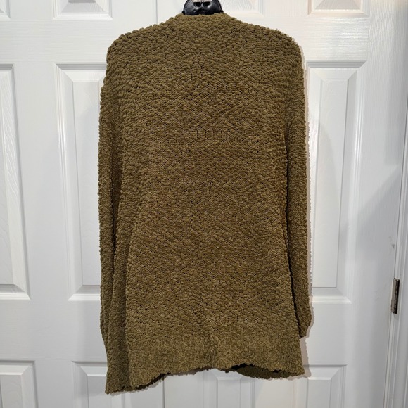 Zenana Women Olive Green Popcorn Knit Open Front Cardigan Sweater Size Medium - Picture 5 of 6